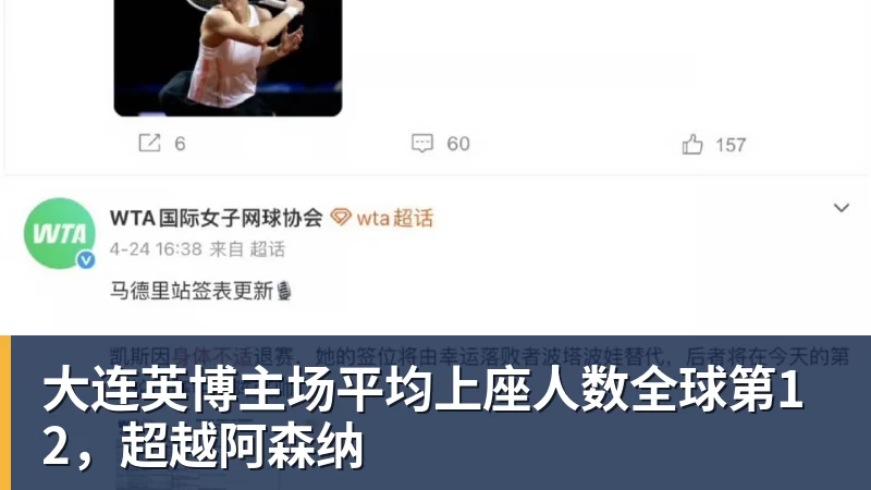 米兰体育大连英博主场平均上座人数全球第12，超越阿森纳